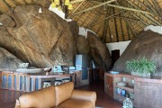 Kitchen of the villa built in the rocks