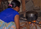 MG 1718  open fire cooking INSIDE longhouse : 2013	Borneo